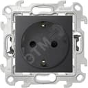 Розетка 2К+З с защитными шторками Push&Go, графит