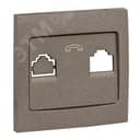 Валенсия лицевая панель розетки Phone 1-местная графит EKF