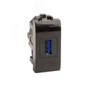 Розетка USB 3.0 Brava черная 1 модуль