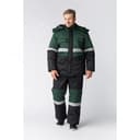 Костюм зимний Профи-Норд (ткань Смесовая,250) полукомбинезон, черный зеленый, 68-70 170-176