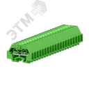 Клемма TB концевая 1-1 с бок. подключ. с защелк. ножками, сечение 1,5 мм. кв., зеленая