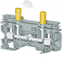 Клемма C6/8.ST1.IP20 винтовая, со скользящей перемычкой для тестовых цепей, 6 мм с тестовыми гнездами диаметром 4 мм TE Connectivity ОУЭО