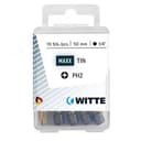 Бита PH2x50 мм 1/4" E6.3 Industrial TiN покр. нитрид титана (5 штук) WITTE