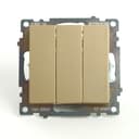 Выключатель 3клавишный механизм STEKKER GLS10710808 250В 10А серия Катрин золото 49219