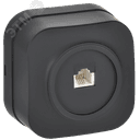 GLORY Розетка для открытой установки телефонная RJ11 РТ20-ХЧм черный матовый IEK