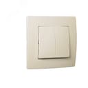 Lillium Natural Kare Выключатель с/у 2-кл. кремовый. 250В 10А 32010003 Makel