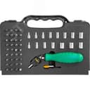 Рукоятка отверточная трещоточная с гибкой головкой в наборе с битами и головками, 53 предмета