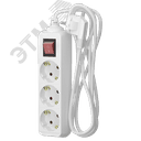Удлинитель сетевой 16-33ЕS, 3м, 3 розетки, 16А, с выкл., с заземл., Белый