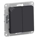 Переключатель двухклавишный ATLASDESIGN схема 6 10АХ механизм карбон