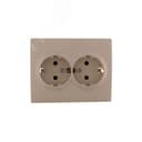 KARINA Розетка двойная с/з керамика крем (10шт/120шт)