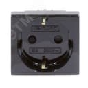 Розетка силовая 2Р+Е со шторками Viva 2 модуля черный