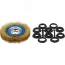 Щетка дисковая для точильно-шлифовального станка, витая стальная латунирован проволока 0,3мм, 125х32мм "Профессионал". ЗУБР