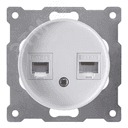 Розетка двойная компьютерная RJ45 кат.5e, цвет белый (серия Florence) 2172772 ССТ