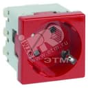 Connect Розетка с заземлением 16А 250В 45х45мм с блокировкой безвинтовые клеммы SC графит