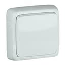 Выключатель одноклавишный наружный с изоляционной пластиной белый 16А