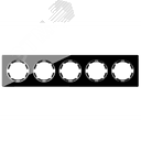 Рамка горизонтальная стеклянная на 5 приборов, цвет чёрный 2234943 ССТ
