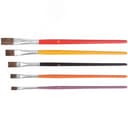 Кисти художественные, натуральная щетина, деревянная ручка, плоские, набор 5 шт