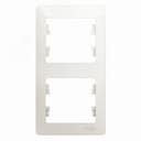 GLOSSA Рамка 2 поста вертикальная перламутр