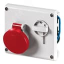 Розетка скрытой установки IP44 16А 3P+E 400В с механической блокировкой и верхним расположением разъема