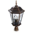 Светильник садовопарковый Feron PL152 шестигранный на столб 60W E27 230V черное золото 11321