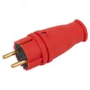 Вилка VX10-R-IP44 каучуковая c заземлением 16А IP44 прямая красная Б0055415 ЭРА