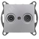 Розетка TV+ SAT Bravo, оконечная, механизм, серебро