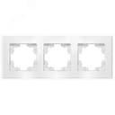Афина рамка стеклянная трехместная универсальная белая (еврослот)