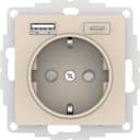 Розетка AtlasDesign 16А с 2-мя заряд. устройствами USB тип A+C 5В/2.4А 2х5В/1.2А механизм беж. SE ATN000232