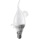 Лампа светодиодная LED 6вт E14 белый матовая свеча на ветру