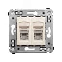 Avanti Розетка RJ-45 в стену, 5e двойная экранированная, "Ванильная дымка" DKC