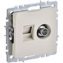 BRITE Розетка двойная TV+RJ45 кат.5E РТВ/РК12-БрКр бежевый