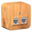 Розетка BLANCA наружная двойная компьютерная RJ45, кат.5e, с изолирующей пластиной, ясень