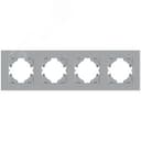 Рамка City 4-местная, серебро