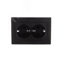 MIRA Розетка двойная с/з керамика чёрный бархат со вставкой (10шт/120шт)