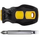 Отвертка c переставным жалом "коротыш", CrV сталь, прорезиненная ручка 6х40 мм PH2/SL6 FIT