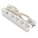 Удлинитель "Эксперт" 4 гнезда 5 метров 16А/3 5кВт с 2 USB 2,1А ПВС 3х1