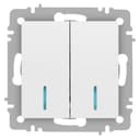 Выключатель 2-кл. СП Accent 6-105-01М 10А IP20 250В с подсветкой AL/CU бел. матов. Intro Б0063507