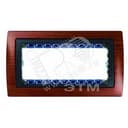 Рамка с суппортом на 5 узких модулей, S82C, вишня - графит