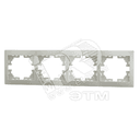 MIRA Рамка 4 поста горизонтальная бежевая без вставок Lezard