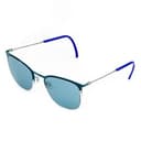 Очки бирюзовые солнцезащитные из титана со светло-синими линзами. Модель 11