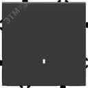 Выключатель 1-клавишный c индикатором (механизм), 250В, 10А, серия Эмили, черный уголь, soft touch
