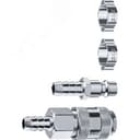 Набор (штуцер "елочка" 10 мм - рапид муфта) + (рапид штуцер-штуцер "елочка" 10 мм) + (обжимные хомуты 2 шт) Профессионал ЗУБР