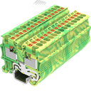 Клемма мини TP 1-1 проходная земля, Push-in, сечение 1,5 мм. кв., DIN 15, желто-зеленая