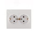 KARINA Розетка двойная с/з керамика белая (10шт/120шт)