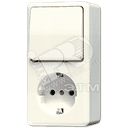 Розетка штепсельная SCHUKO накладная с универсальным выключателем JUNG
