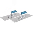 Гладилка нержав. с деревянной ручкой, 280х130 мм зубчатая, зуб 6х6 мм