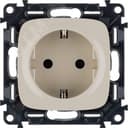 Valena ALLURE Розетка силовая 2К+З 16А 250В со шторками безвинтовые зажимы с лицевой панелью слоновая кость Legrand Euro