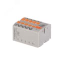 Блок распределительный, зажим push-in, 1 ввод 6 кв.мм, 10 точек подключения 2,5 кв.мм, красный