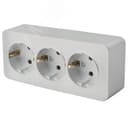 Розетка трехместная с/з 250В 10А серия София серебро STEKKER