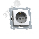 Мария Механизм розетки одноместной с заземляющим контактом со шторкой скрытой установки РС16-446, белый